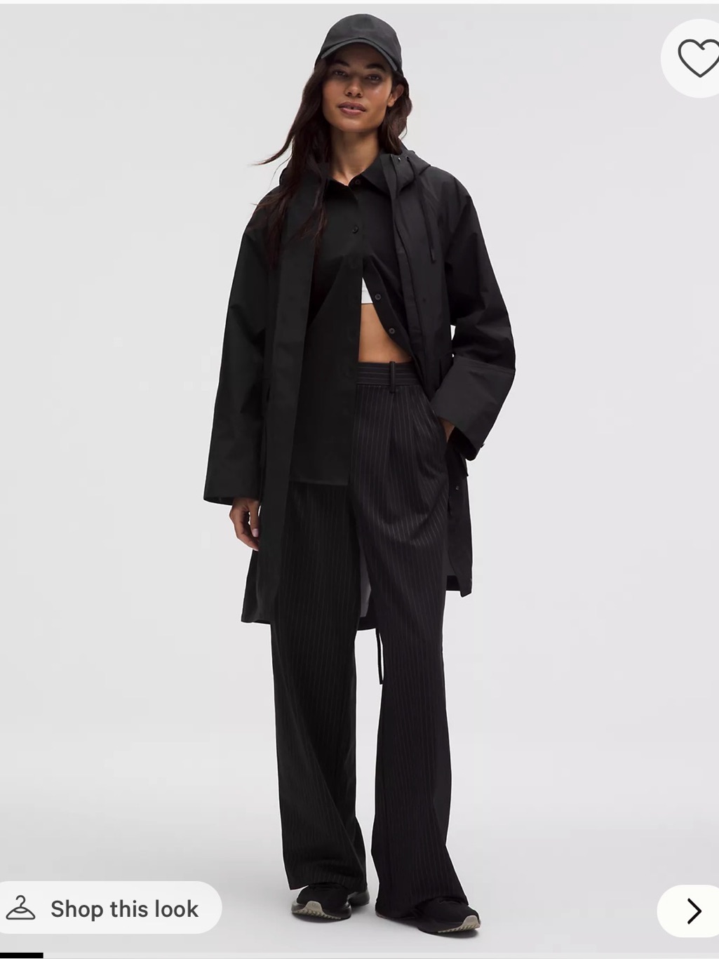 New Lululemon Waterproof Fishtail Rain Coat Color Black Size Large.